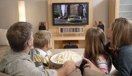 Family Watching Television